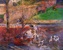 Landscape with geese by Paul Gauguin — hand-painted animal oil painting reproduction on canvas