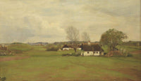 Landscape with Houses by Hans Andersen Brendekilde — hand-painted landscape oil painting reproduction on canvas