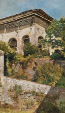 Landscape with keep by Michele Cammarano — hand-painted architectural oil painting reproduction on canvas