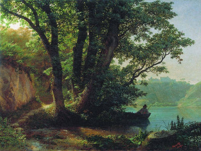 Landscape with lake by Lev Lagorio — oil painting reproduction