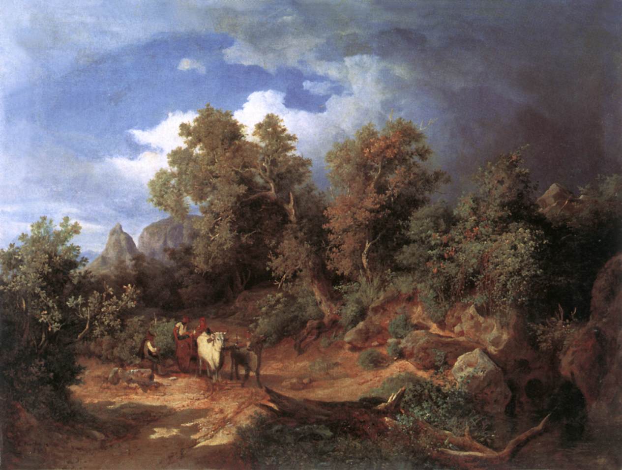 Landscape with Oxcart - Károly Markó the Elder