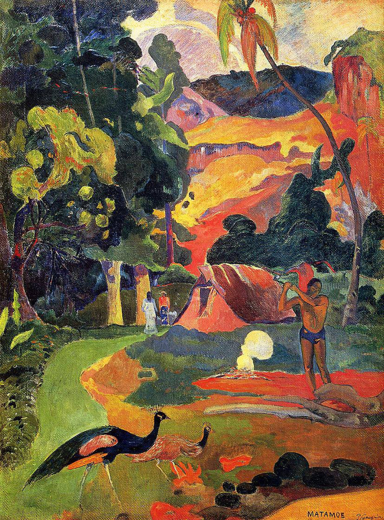 Landscape with peacocks - Paul Gauguin