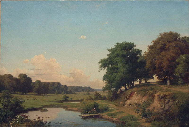 Landscape with pond on gallery wrap