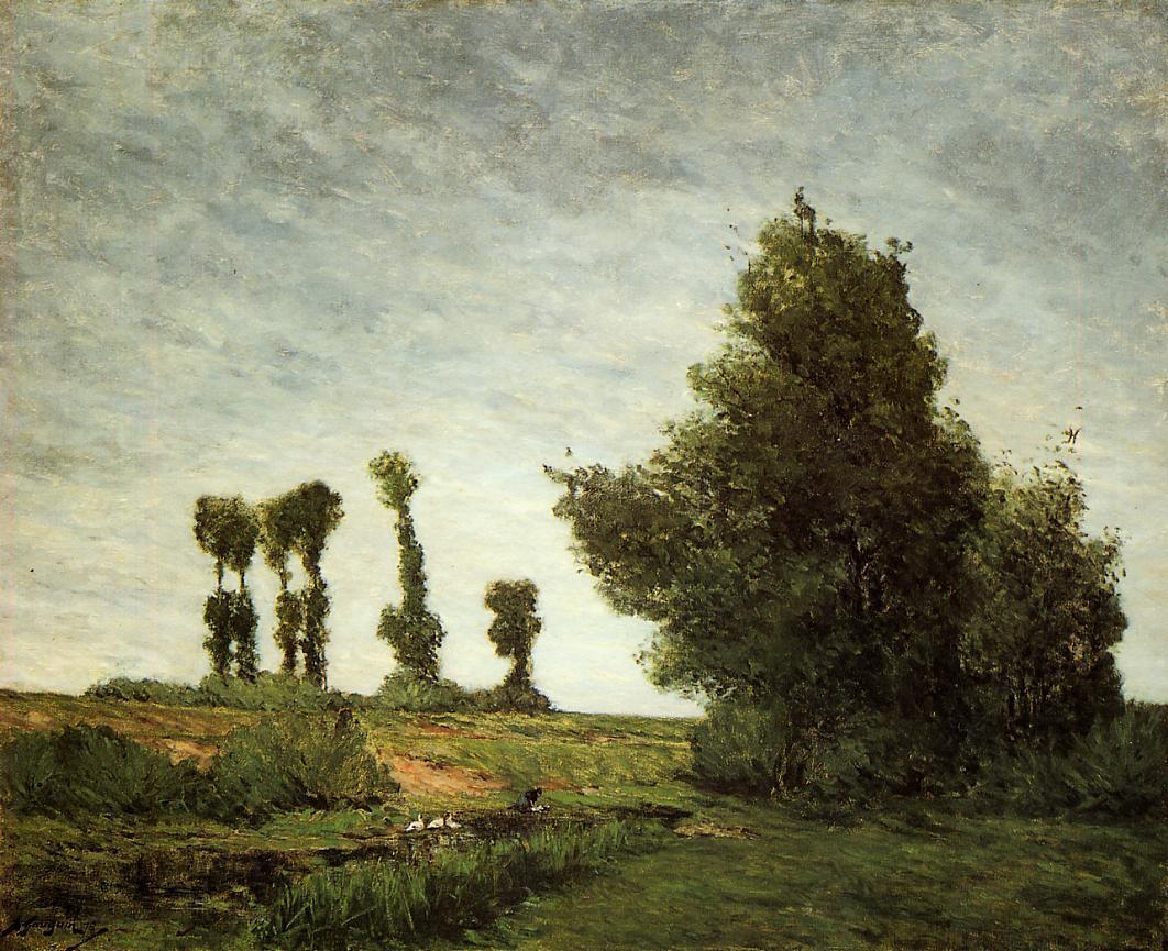 Landscape with Poplars - Paul Gauguin