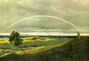 Landscape with rainbow by Caspar David Friedrich — hand-painted landscape oil painting reproduction on canvas