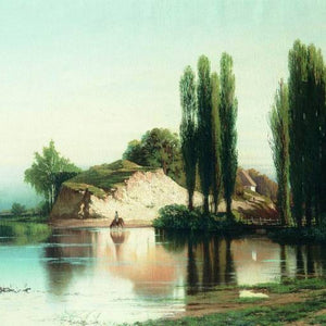 Landscape with river in Ukraine by Volodymyr Orlovsky — Oil Painting Reproduction