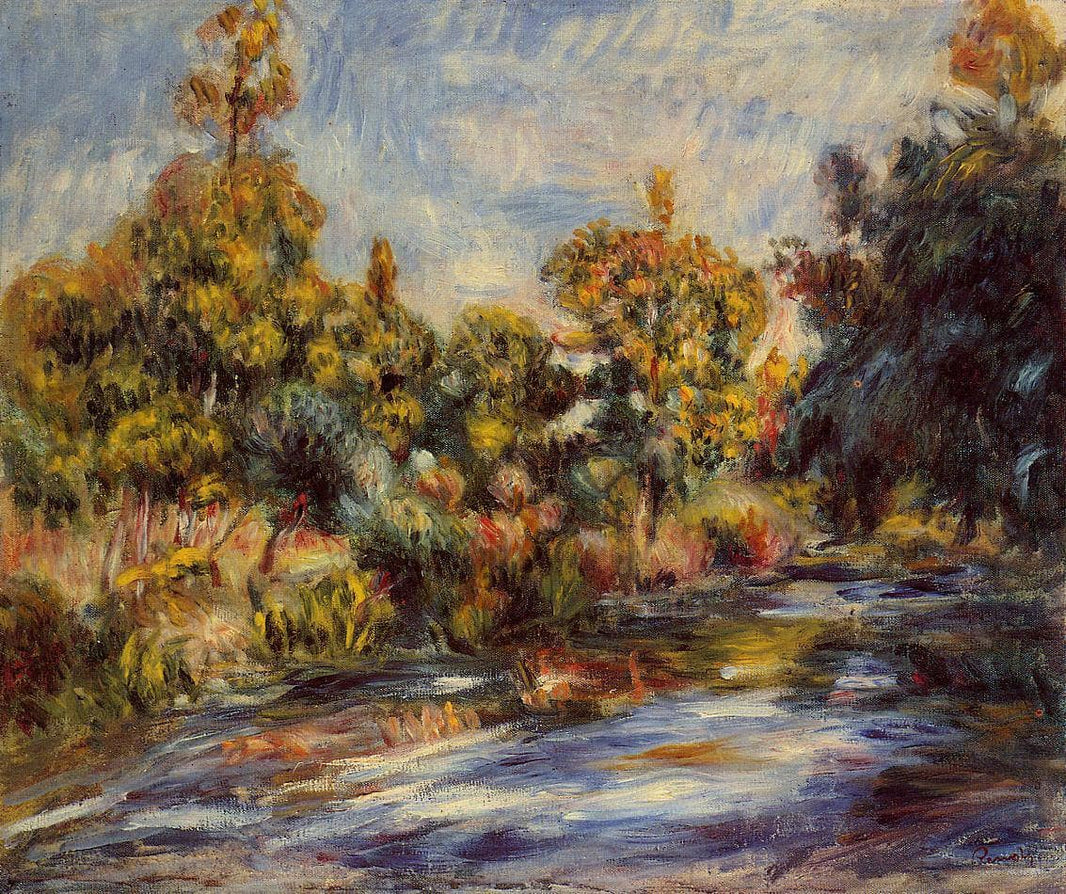 Landscape with River by Pierre-Auguste Renoir — hand-painted landscape oil painting reproduction on canvas