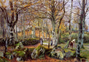 Landscape with Rocks, Montfoucault by Camille Pissarro — forest oil painting wall art, Impressionism