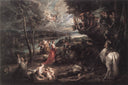 Landscape with Saint George and the Dragon by Peter Paul Rubens — forest oil painting wall art, Baroque