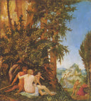 Landscape with Satyrfamilie by Albrecht Altdorfer — hand-painted botanical oil painting reproduction on canvas