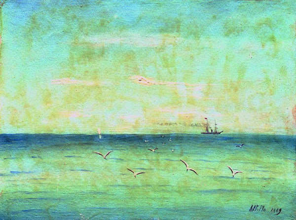 Landscape with seagulls