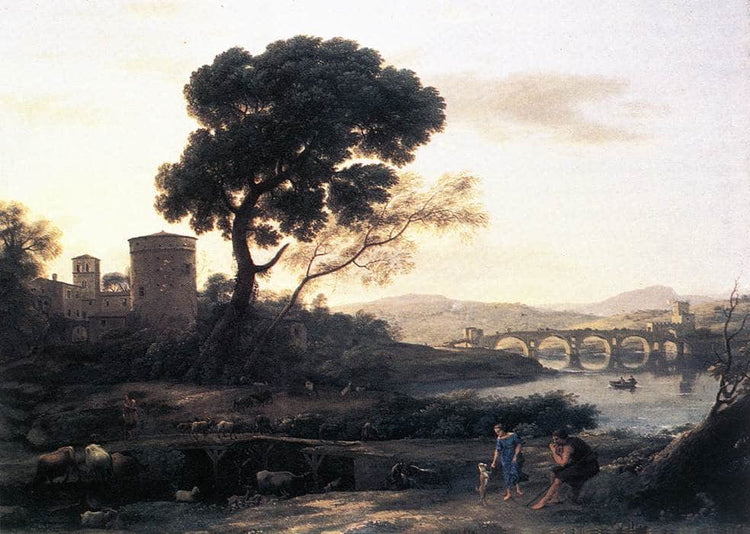 Landscape with Shepherds  - The Pont Molle - Claude Lorrain