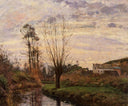 Landscape with Small Stream by Camille Pissarro — seascapes oil painting wall art, Impressionism