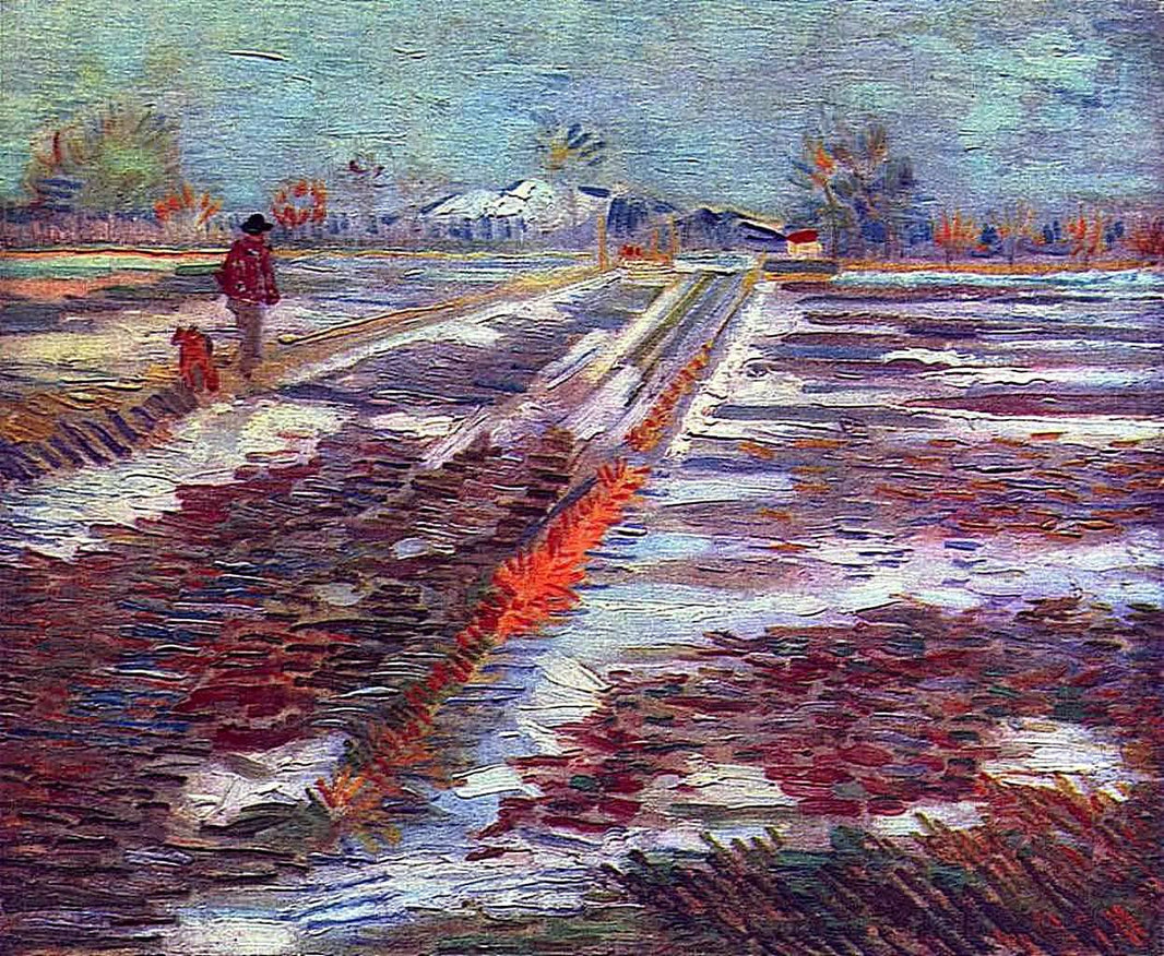 Landscape with Snow by Vincent van Gogh — hand-painted landscape oil painting reproduction on canvas