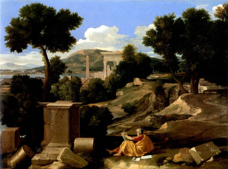 Landscape with St. James in Patmos - Nicolas Poussin