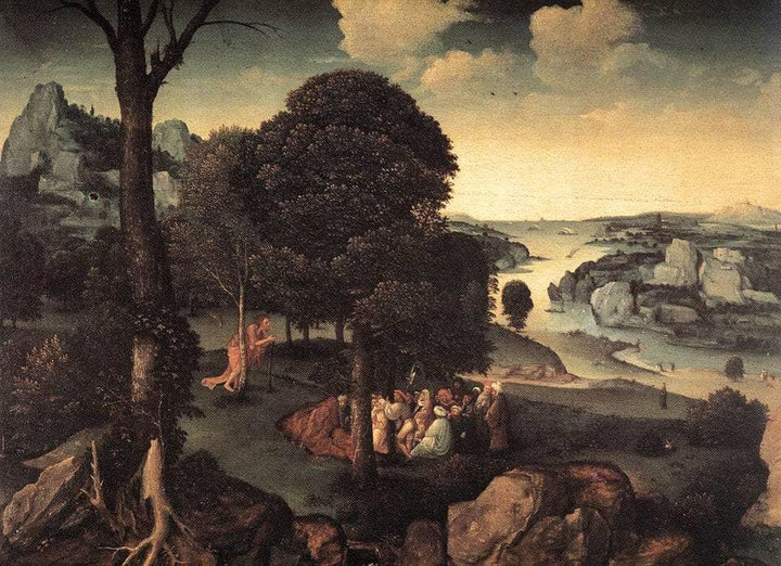 Landscape with St. John the Baptist Preaching by Joachim Patinir — hand-painted botanical oil painting reproduction on canvas