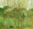 Landscape with Steeple, Wyndham by Julian Alden Weir — forest oil painting wall art, Impressionism