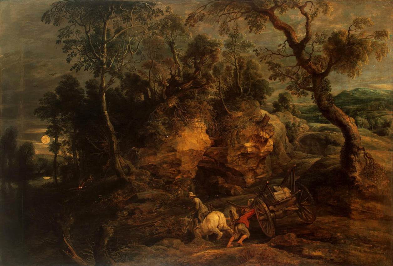 Landscape with Stone Carriers - Peter Paul Rubens