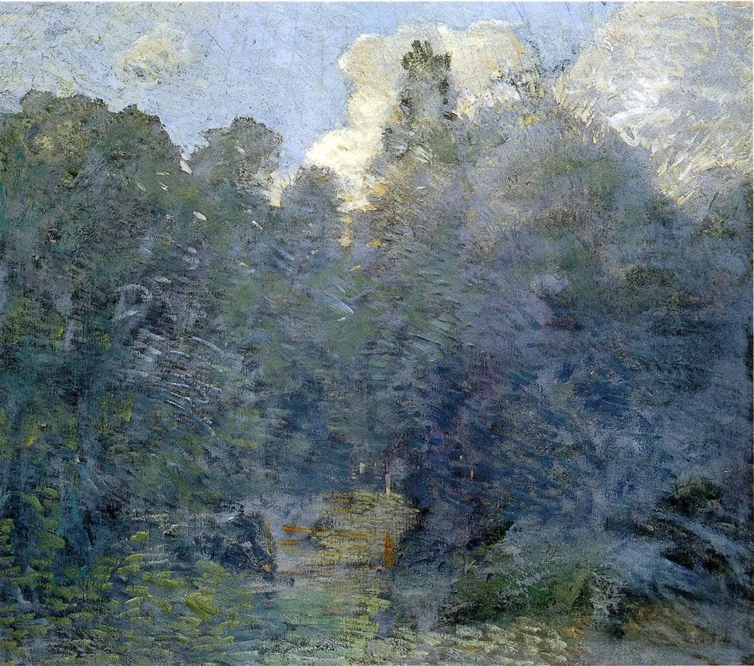 Landscape with Stone Wall, Windham by Julian Alden Weir — hand-painted botanical oil painting reproduction on canvas