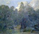 Landscape with Stone Wall, Windham by Julian Alden Weir — seascapes oil painting wall art, Tonalism