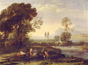 Landscape with the Flight into Egypt by Claude Lorrain — hand-painted botanical oil painting reproduction on canvas
