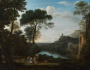 Landscape with the Nymph Egeria by Claude Lorrain — hand-painted cultural oil painting reproduction on canvas