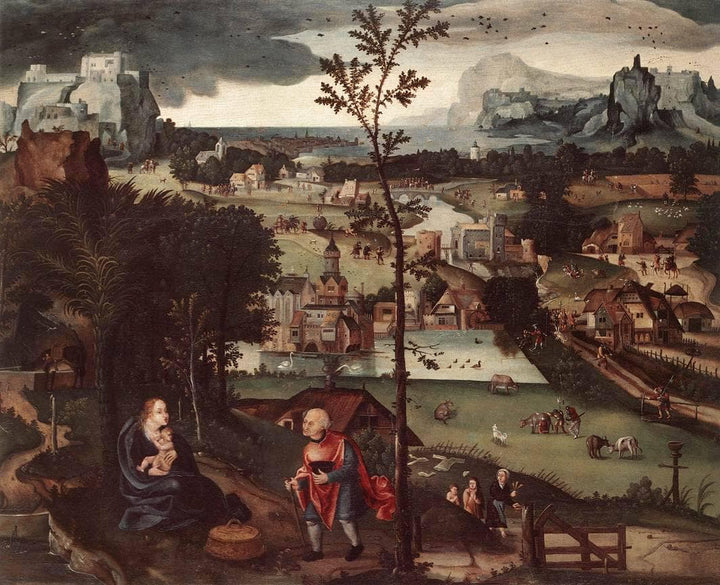 Landscape with the Rest on the Flight by Joachim Patinir — hand-painted landscape oil painting reproduction on canvas