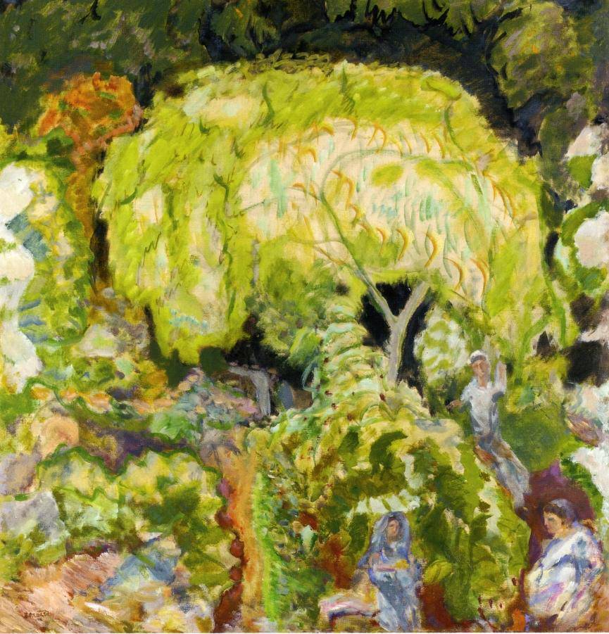 Landscape with Three Figures and Willow - Pierre Bonnard