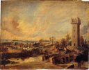 Landscape with Tower by Peter Paul Rubens — photography oil painting wall art, Baroque