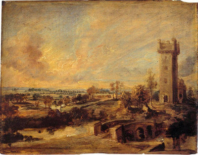 Landscape with Tower in master bedroom