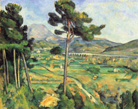 Mont Sainte-Victoire and the Viaduct of the Arc River Valley by Paul Cezanne — hand-painted botanical oil painting reproduction on canvas