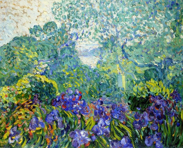 Landscape with Violet Irises