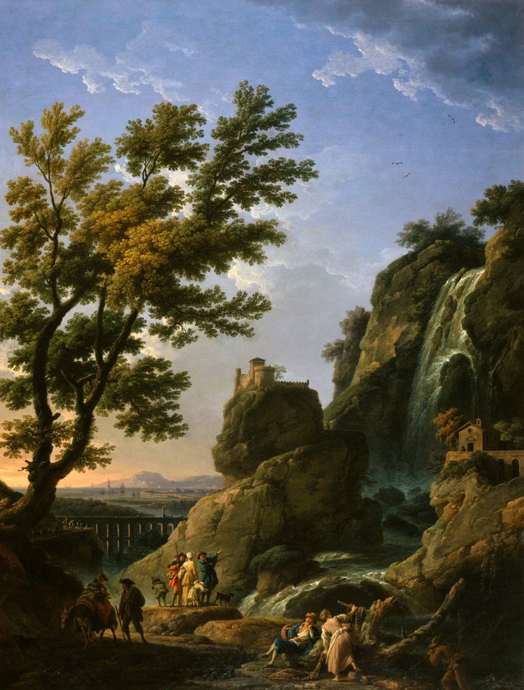 Landscape with Waterfall and Figures - Claude-Joseph Vernet