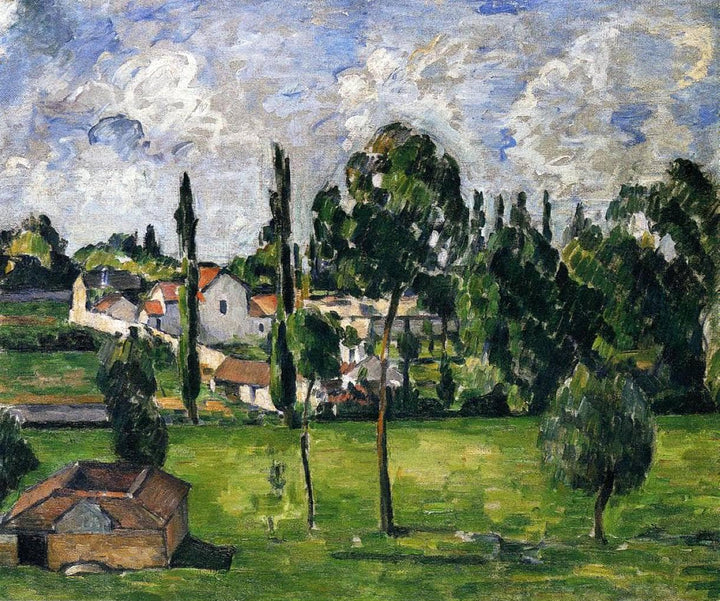 Landscape with Waterline by Paul Cezanne — hand-painted botanical oil painting reproduction on canvas
