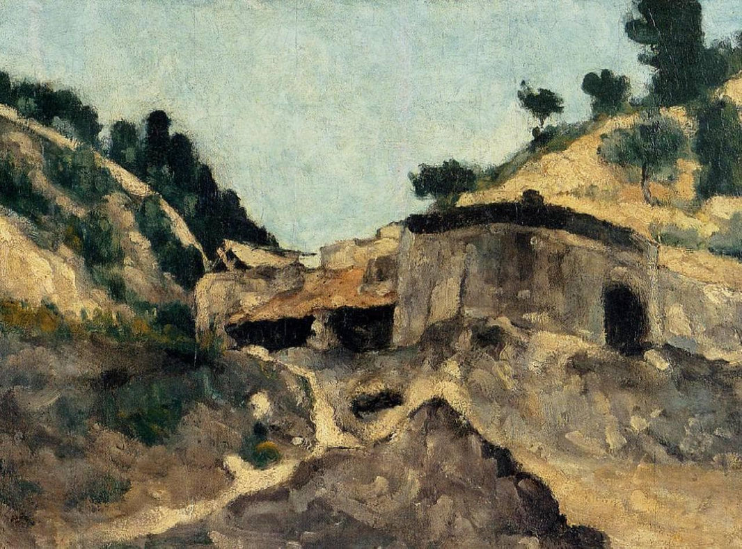 Landscape with Watermill by Paul Cezanne — hand-painted landscape oil painting reproduction on canvas