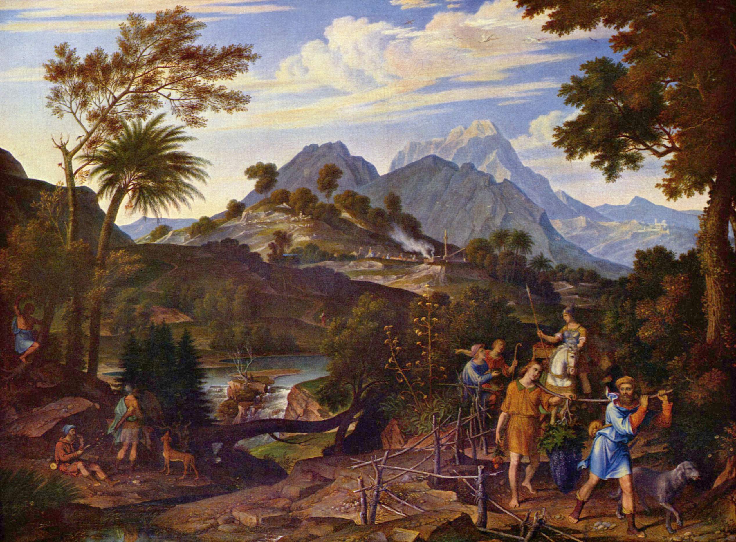 Landschaft Mit Den Kundschaftern Aus Dem Gelobten Lande - Joseph Anton Koch