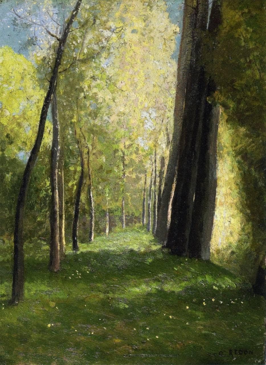Lane of Trees by Odilon Redon — hand-painted botanical oil painting reproduction on canvas