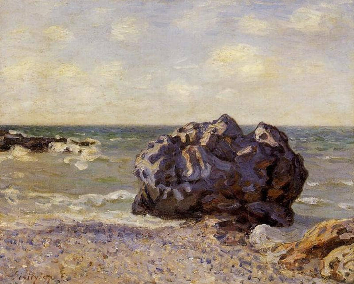 Langland Bay, Storr s Rock, Morning by Alfred Sisley — hand-painted landscape oil painting reproduction on canvas
