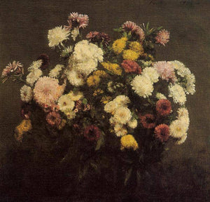 Large Bouquet of Chrysanthemums - Henri Fantin-Latour