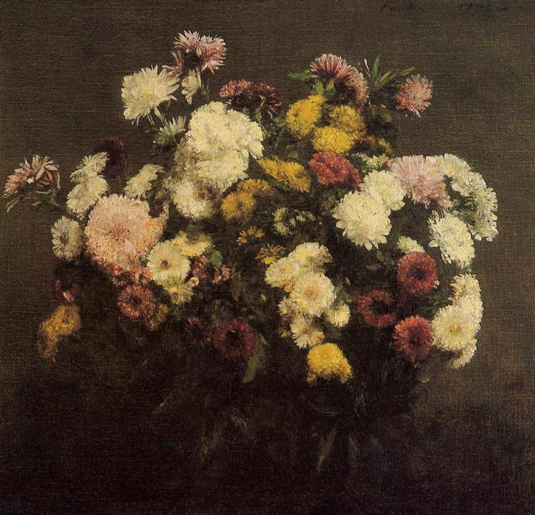 Large Bouquet of Chrysanthemums - Henri Fantin-Latour