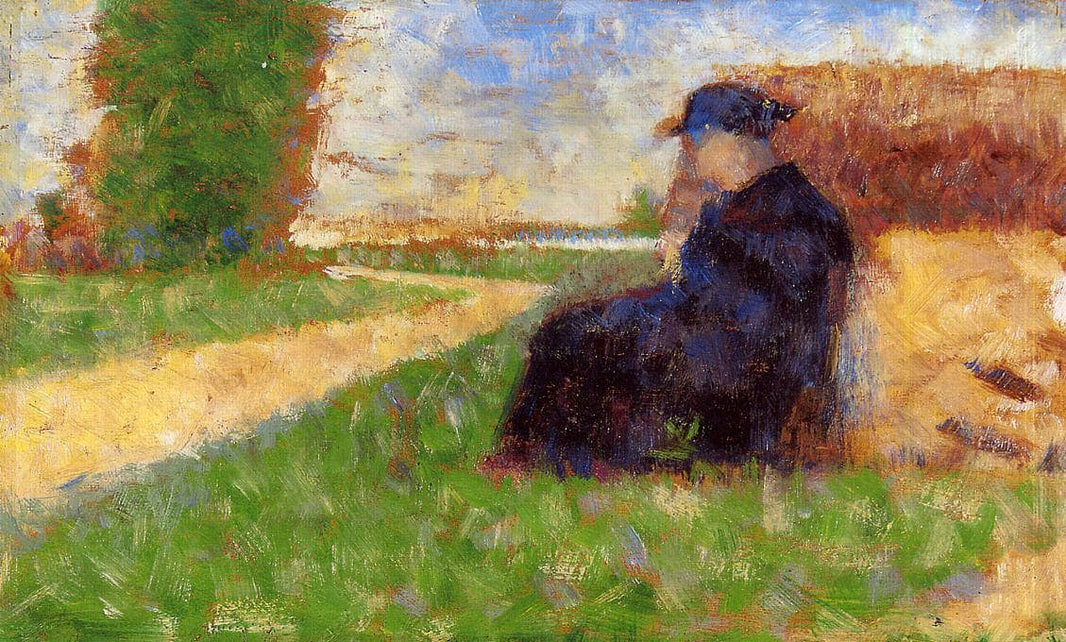 Large Figure in a Landscape by Georges Seurat — hand-painted animal oil painting reproduction on canvas