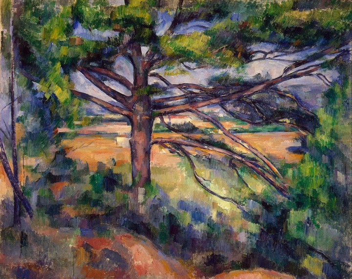 Large Pine and Red Earth by Paul Cezanne — hand-painted botanical oil painting reproduction on canvas