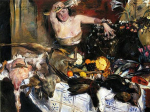 Large Still Life with Figure - Lovis Corinth