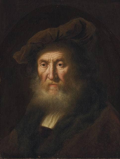 Head of an Old Man by Salomon Koninck — hand-painted portrait oil painting reproduction on canvas