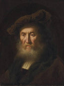 Head of an Old Man by Salomon Koninck — male oil painting wall art, Baroque
