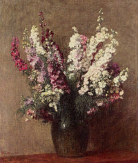 Larkspur by Henri Fantin-Latour — hand-painted botanical oil painting reproduction on canvas