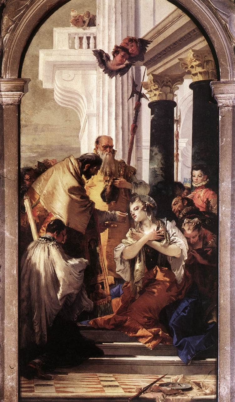 Last Communion of St Lucy by Giovanni Battista Tiepolo — hand-painted cultural oil painting reproduction on canvas