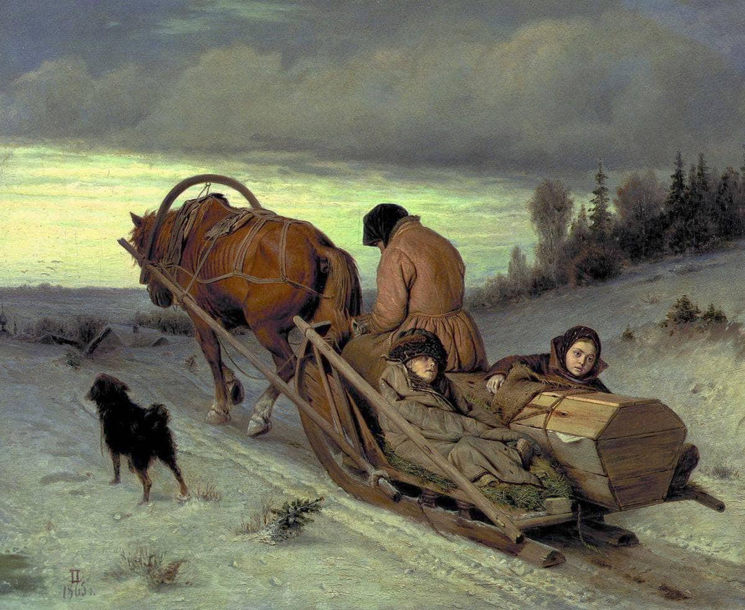 Last Journey by Vasily Perov — hand-painted landscape oil painting reproduction on canvas