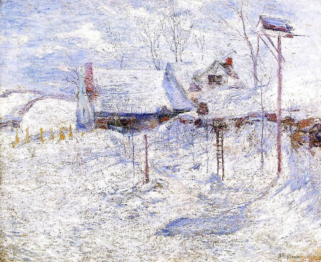 Last Touch of Sun by John Henry Twachtman — hand-painted architectural oil painting reproduction on canvas