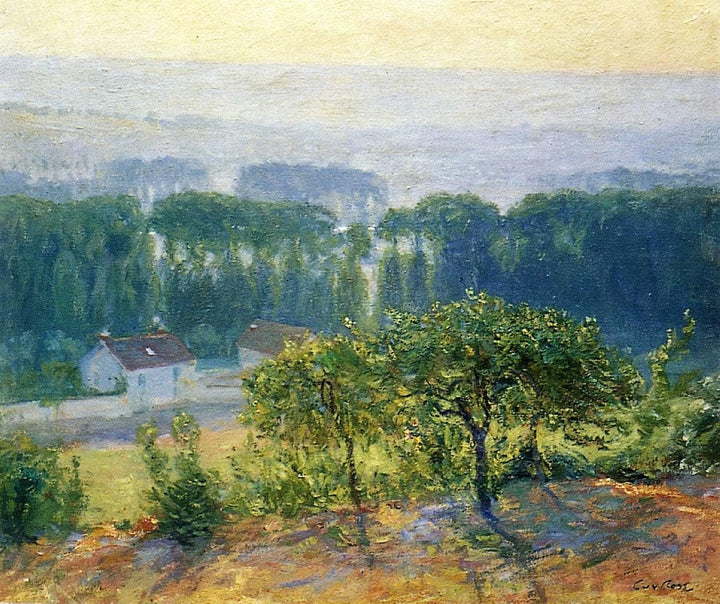 Late Afternoon Giverny by Guy Rose — hand-painted botanical oil painting reproduction on canvas